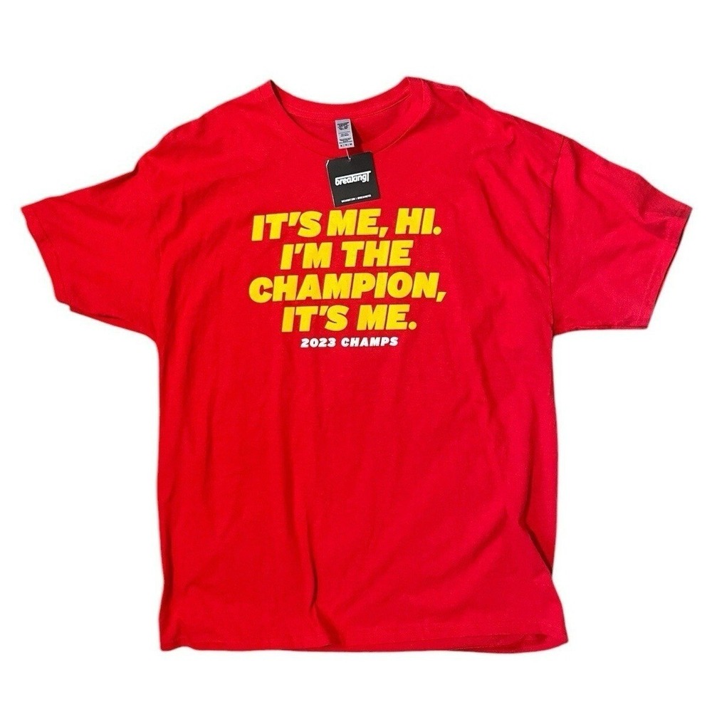 NFL Kansas City Chiefs Mens X-Large I'm‎ The Champion Shirt Red BreakingT NWT